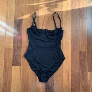 American Apparel black bustier bodysuit
